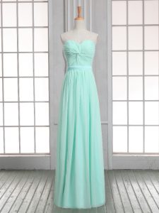 Fashion Sleeveless Lace Up Floor Length Ruching Prom Dress