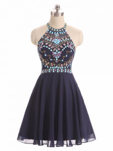 Low Price Sleeveless Side Zipper High Low Beading Dress for Prom