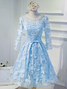 Organza Long Sleeves Mini Length Prom Gown and Beading and Appliques