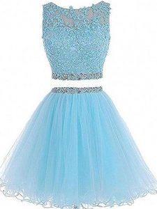 Sweetheart Sleeveless Tulle Beading and Lace and Appliques Zipper