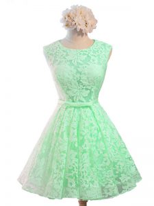 Lace Sleeveless Knee Length Court Dresses for Sweet 16 and Belt
