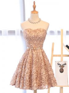 Champagne Sweetheart Lace Up Belt Sleeveless