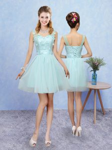 Admirable Sleeveless Appliques Lace Up Dama Dress for Quinceanera