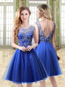 Sleeveless Backless Mini Length Beading