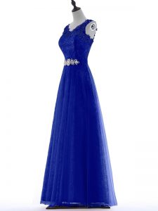 Fantastic Sleeveless Zipper Floor Length Beading and Lace Homecoming Dress