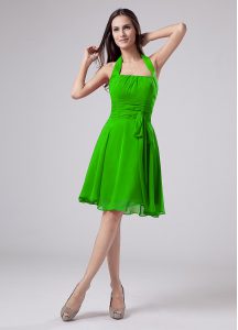 Stunning Sleeveless Chiffon Knee Length Zipper Prom Dress in with Ruching