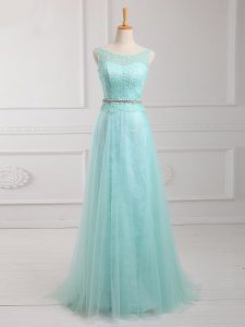 Empire Prom Party Dress Apple Green Scoop Chiffon Long Sleeves Floor Length Zipper