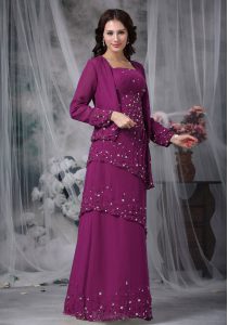 Sexy Floor Length Zipper Prom Party Dress Purple for Prom and Party with Beading