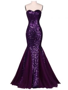 Latest Purple Homecoming Dress Prom and Party and Military Ball and Sweet 16 with Sequins Sweetheart Sleeveless Lace Up