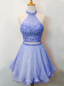 Organza Sleeveless Knee Length Court Dresses for Sweet 16 and Beading