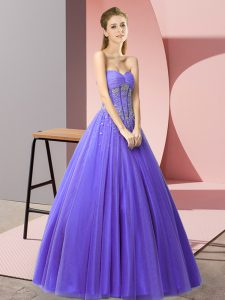 Hot Selling Tulle Sleeveless Floor Length and Beading