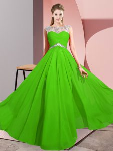 Customized Scoop Sleeveless Chiffon Homecoming Dress Beading Clasp Handle