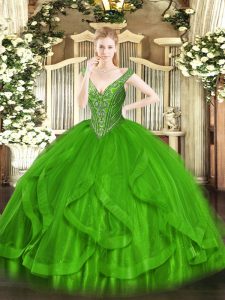 Floor Length Ball Gowns Sleeveless 15th Birthday Dress Lace Up