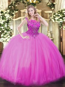 Cute Floor Length Lilac Sweet 16 Quinceanera Dress Scoop Sleeveless Zipper