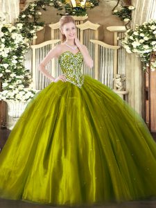 Colorful Floor Length Ball Gowns Sleeveless Olive Green Quince Ball Gowns Lace Up