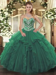 Admirable Floor Length Ball Gowns Sleeveless Green Ball Gown Prom Dress Lace Up