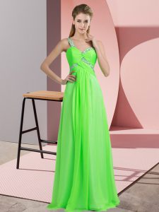 Fine Sleeveless Lace Up Floor Length Beading