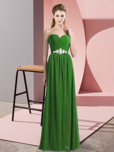 Low Price Green Sleeveless Chiffon Lace Up Dress for Prom for Prom and Party
