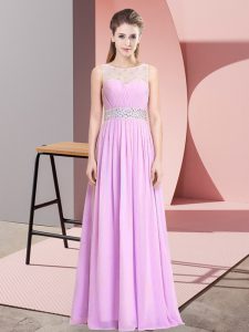 Sleeveless Beading Lace Up Prom Gown