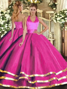 Sleeveless Lace Up Floor Length Ruffled Layers Quinceanera Dresses