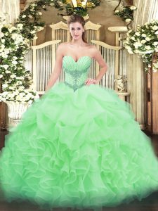 Glamorous Sweetheart Sleeveless Lace Up 15 Quinceanera Dress Organza