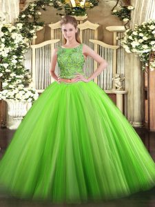 Inexpensive Sleeveless Beading Floor Length Ball Gown Prom Dress