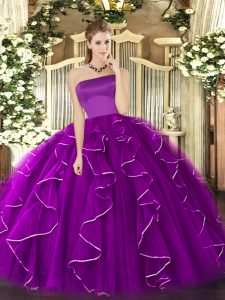 Captivating Sleeveless Zipper Floor Length Ruffles Quinceanera Gowns