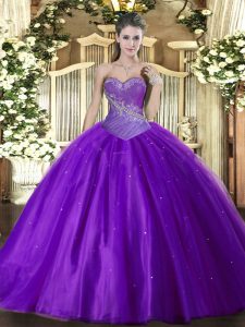 Wonderful Sleeveless Lace Up Floor Length Beading Sweet 16 Dresses