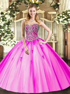 Fantastic Tulle Sleeveless Floor Length Vestidos de Quinceanera and Beading and Appliques