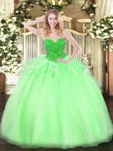 Beading Quinceanera Dress Lace Up Sleeveless Floor Length