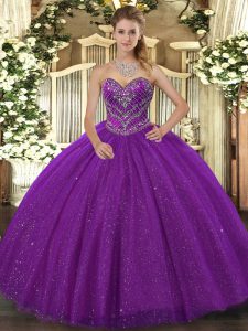 Unique Sleeveless Beading Lace Up Vestidos de Quinceanera