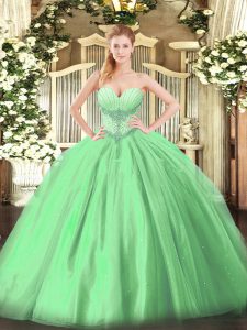Classical Beading Quinceanera Gown Lace Up Sleeveless Floor Length