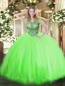 Quinceanera Dress Sweet 16 and Quinceanera with Beading Scoop Sleeveless Lace Up