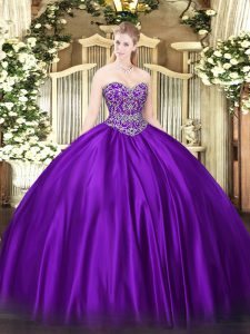 Sleeveless Beading Lace Up Quinceanera Dress