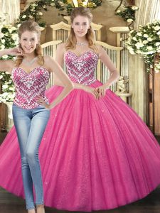 Luxurious Sleeveless Beading Lace Up Vestidos de Quinceanera