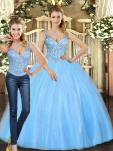 Trendy Sleeveless Beading Lace Up Sweet 16 Quinceanera Dress