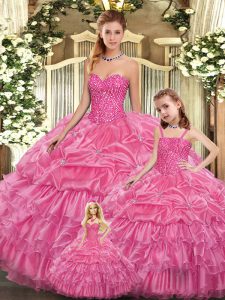 Gorgeous Sleeveless Lace Up Floor Length Beading and Ruffled Layers Quinceanera Gown