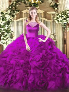 Best Selling Fabric With Rolling Flowers Sleeveless Floor Length Vestidos de Quinceanera and Beading
