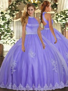 Sleeveless Backless Floor Length Beading and Appliques Sweet 16 Quinceanera Dress