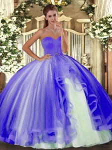 Clearance Tulle Sleeveless Floor Length Quince Ball Gowns and Beading