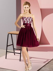 Sleeveless Zipper Mini Length Lace Prom Party Dress