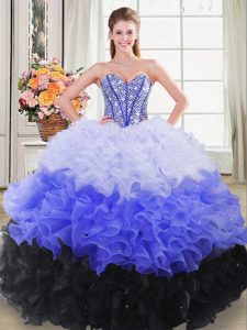 Floor Length Ball Gowns Sleeveless Multi-color 15th Birthday Dress Lace Up