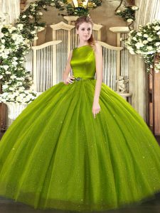 Traditional Tulle Sleeveless Floor Length Quinceanera Dresses and Belt