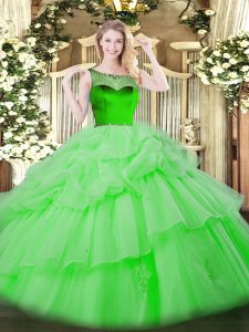 Fantastic Sleeveless Floor Length Beading and Pick Ups Zipper Sweet 16 Quinceanera Dress