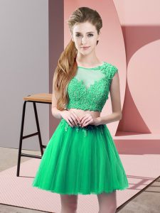 Turquoise Zipper Homecoming Dress Appliques Sleeveless Mini Length