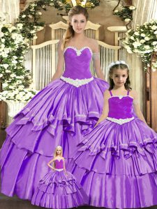 Eggplant Purple Sweetheart Lace Up Ruching Quince Ball Gowns Sleeveless