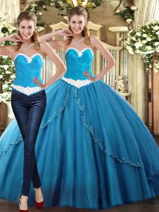 Great Sleeveless Beading Lace Up Quinceanera Gowns