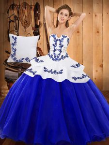 Sleeveless Lace Up Floor Length Embroidery Sweet 16 Dresses