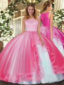 Free and Easy Sleeveless Lace and Ruffles Clasp Handle Sweet 16 Quinceanera Dress