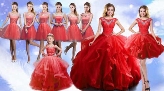 Custom Fit Floor Length Wine Red Quinceanera Gown Scoop Sleeveless Lace Up